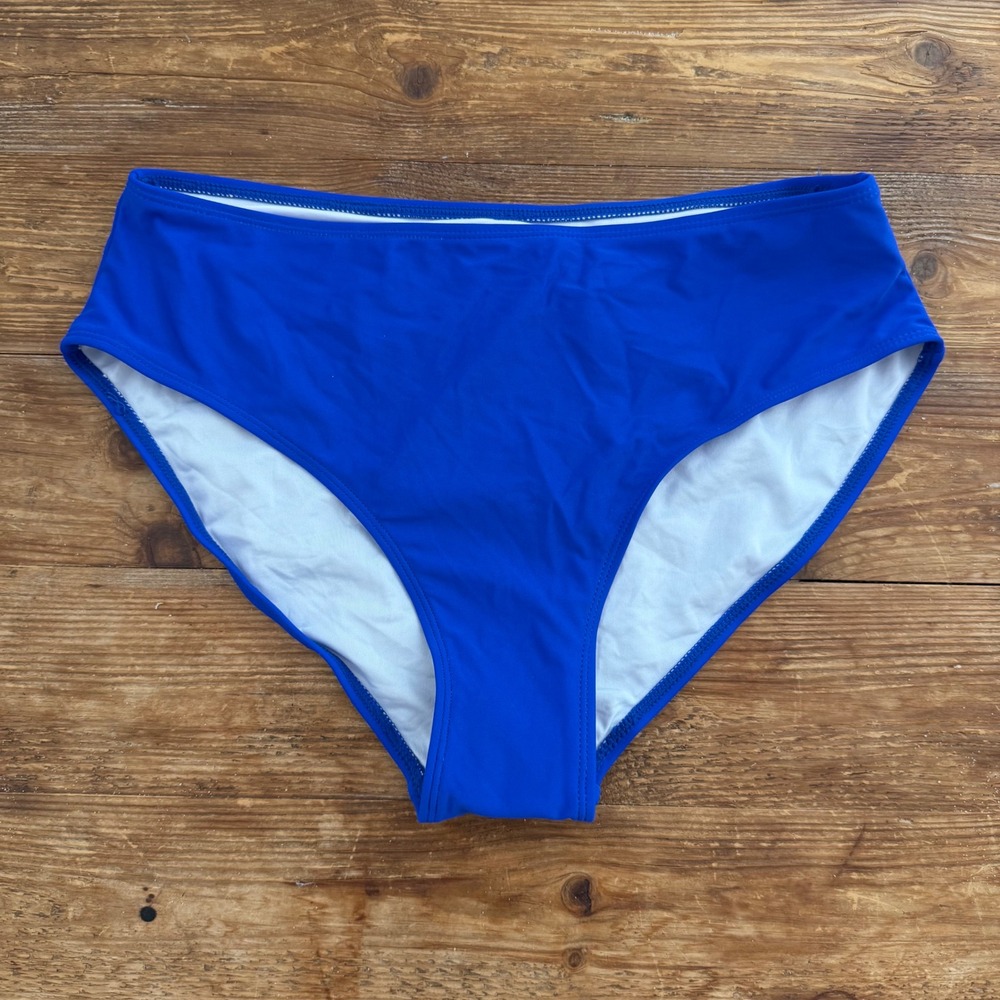 B2PRITY Royal Blue High Waisted Minimalist Bikini Bottom Swimwear Women's M NWOT